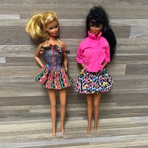 Barbie vintage dollsand accessories Geometric Animal Print Mini Skirt Set